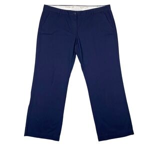 Gap Classic Khaki Straight Leg Cotton Chino Pants Women 20 Regular Navy Blue NWT